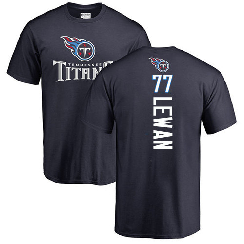 Tennessee Titans Men Navy Blue Taylor Lewan Backer NFL Football #77 T Shirt->tennessee titans->NFL Jersey